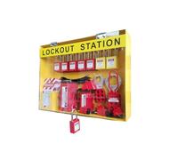 Lockout Tagout Station Kit with Electrical Loto Devices Wall-mountable - 14 Safety Lock Set, 5 Hasps, 40 Tags and Ties, 5 Breaker Lockouts, 2 Plug Lockouts, Safety Supply for OSHA Compliance