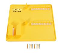 Lockout Tagout Station, PC Heatproof Wall Mount Safety Padlock Loto Board with Enough Storage Space, Industrial