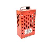 Lockout Tagout Wall Mounted Lock Box - Holds Up to 15 Padlocks | Red Powder Coated Steel | 258mm x 160mm x 85mm | Industrial Safety Storage