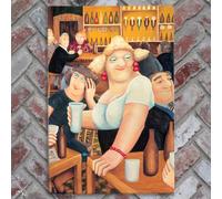 Lockyer Tavern Ceramic Tile Wall Art Picture Plaque Sign By Beryl Cook Novelty UV Printed Artwork Bar H30x20cm