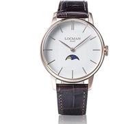 Locman 1960 Moon Phase Stainless Steel Rose White Watch, strap