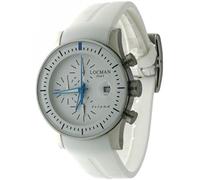 Locman Island/men's watch/white dial, steel and titanium case/white silicone strap/ref. 062000WB-WHKSIW