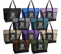 Locmeo 10 Pcs Team Appreciation Tote Bags for Women Employee Appreciation Staff Gifts for Teacher Housekeeping Week(Classic Colors,Team)