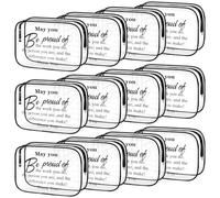 Locmeo 12 Pcs Inspirational Thank You Gifts for Women PVC Clear Makeup Bags Bulk May You Be Proud of the Work Cosmetic Bag Employee Appreciation Gift for Coworker Teacher Nurse Volunteer Friend Staff
