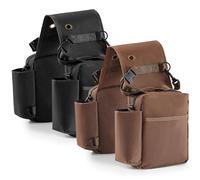 Locmeo 2 Pcs Horse Saddle Bag for Horses Gear Carrier Pommel Packet Waterproof Saddle Sack Pannier with Pocket for Water Bottle Camera Cell Phone Key, Black, Brown