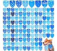 Locmeo 200 Pcs Winter Dog Bandanas Bulk, Snowflakes Snowmen Polar Bears Penguins Tree Dogs Bandanas Winter Adjustable Triangle Dogs Bibs Scarf Holiday Pet Costume for Small Medium Pet Dog(M)