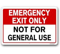 Locmorly Emergency Exit Only Not for General Use Sign, 10x14 Inch, No Trespassing Reflective Aluminum Sign