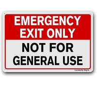 Locmorly Emergency Exit Only Not for General Use Sign, 12x16 Inch, No Trespassing Aluminum Sign