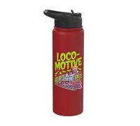 Loco-Motive Creepy Train Halloween Design Stainless Steel Insulated Water Bottle
