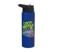Loco-Motive Creepy Train Halloween Design Stainless Steel Insulated Water Bottle