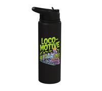 Loco-Motive Creepy Train Halloween Design Stainless Steel Insulated Water Bottle