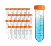 Locofiltr Conical Centrifuge Tubes 50mL, 25Pcs Sterile Polypropylene Test Tubes, Leak-Proof Screw Caps, Plastic Container with Graduated & Write Marks, Non-Pyrogenic, DN/RNase Free, Human DNA-Free