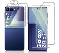 Locofun Hydrogel Screen Protector for Samsung Galaxy Z Flip 7 / Z Flip7, Hydrogel Screen Protector + Back Tempered Glass + Camera Protection [2+2+2 Pieces], Anti-Scratch Screen Protector Film