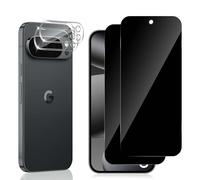 Locofun Privacy Screen for Google Pixel 10 Pro 5G for Tempered Glass, Pack of 2 + 2 Anti Spy Tempered Glass Protection Glass and Camera Protection, 9H Hardness Privacy Screen Protector Film