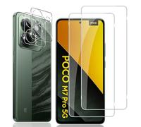 Locofun Screen Protector for Xiaomi Poco M7 Pro 5G for Tempered Glass, 9H Hardness Tempered Glass Protection Glass and Camera Protection Film [Pack of 2+2], Anti-Scratch Screen Protector Protective