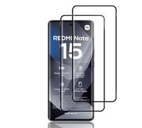 Locofun Screen Protector for Xiaomi Redmi Note 15 4G, 2 Pieces HD Clear Screen Protector, 9H Hardness HD Clear Film, Easy Installation, Anti-Scratch, No Bubbles