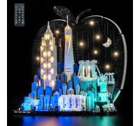 LocoLee LED Light Set Compatible with LEGO New York City - The Big Apple, Decoration Lighting Kit Compatible with LEGO 21066 New York City Building Blocks, No Model (21066-Custom RC Version)
