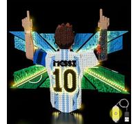 LocoLee Light kit Compatible with Lego Lionel Messi Celebration 43018 - Not Actual Model Only Lights, LED Lighting Accessories for LEGO Editions Display Collectors (Standard Version)