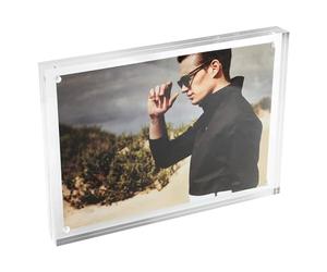LocoMatrol A5 Acrylic Picture Frame， Magnetic Multi-Purpose Glass Effect Picture Frame， Desktop Frameless Magnetic Photo Frame