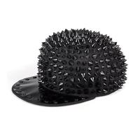 Locomo Hedgehog Extra Rivet Stud Spike Spiky Baseball Cap Black FFH044BLK