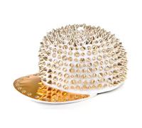 Locomo Hedgehog Extra Rivet Stud Spike Spiky Baseball Cap White FFH044WHT