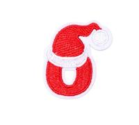 Locomo Individual Christmas Letter Iron On Patch Sew Patch Santa Claus Xmas Hat Alphabet Capital Embroidered Name Badge for T-Shirt Backpack Jersey Jacket