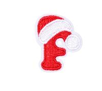 Locomo Individual Christmas Letter Iron On Patch Sew Patch Santa Claus Xmas Hat Alphabet Capital Embroidered Name Badge for T-Shirt Backpack Jersey Jacket