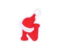 Locomo Individual Christmas Letter Iron On Patch Sew Patch Santa Claus Xmas Hat Alphabet Capital Embroidered Name Badge for T-Shirt Backpack Jersey Jacket