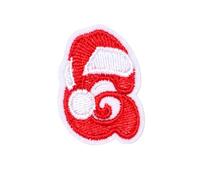 Locomo Individual Christmas Letter Iron On Patch Sew Patch Santa Claus Xmas Hat Alphabet Capital Embroidered Name Badge for T-Shirt Backpack Jersey Jacket