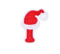 Locomo Individual Christmas Letter Iron On Patch Sew Patch Santa Claus Xmas Hat Alphabet Capital Embroidered Name Badge for T-Shirt Backpack Jersey Jacket