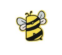 Locomo Individual Honey Bee Letter Iron On Patch Sew On Patch Cute Embroidered Alphabet A to Z Yellow Black Striped for Kid Shirt Jacket Hat Backpack