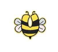 Locomo Individual Honey Bee Letter Iron On Patch Sew On Patch Cute Embroidered Alphabet A to Z Yellow Black Striped for Kid Shirt Jacket Hat Backpack