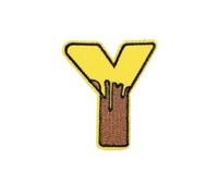 Locomo Individual Honey Bee Letter Iron On Patch Sew On Patch Cute Embroidered Alphabet A to Z Yellow Black Striped for Kid Shirt Jacket Hat Backpack