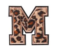 Locomo Individual Leopard Letter Iron On Cheetah Dotted Pattern A to Z Sew Patch Chenille Fuzzy Fluffy Alphabet Capital Embroidered Name Badge for Jersey Jacket