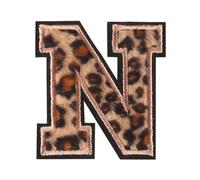 Locomo Individual Leopard Letter Iron On Cheetah Dotted Pattern A to Z Sew Patch Chenille Fuzzy Fluffy Alphabet Capital Embroidered Name Badge for Jersey Jacket