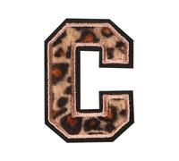 Locomo Individual Leopard Letter Iron On Cheetah Dotted Pattern A to Z Sew Patch Chenille Fuzzy Fluffy Alphabet Capital Embroidered Name Badge for Jersey Jacket