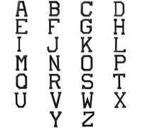 Locomo Individual Letter Iron On Patch Alphabet Sew On Patch Embroidered A to Z Name Badge DIY Applique Motif for Adult Men Women Kid Girl Boy Clothing Jacket Hat Jeans Pants Decoration