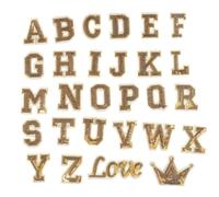Locomo Individual Sequin Letter Iron On Patch Sew On Patch Gold Silver Alphabet A to Z Name Badge DIY Adult Men Women Kid Girl Boy Pants Backpack Decoration