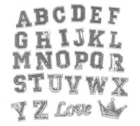 Locomo Individual Sequin Letter Iron On Patch Sew On Patch Gold Silver Alphabet A to Z Name Badge DIY Adult Men Women Kid Girl Boy Pants Backpack Decoration