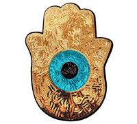 Locomo Large Hamsa Eye Sequin Iron On Patch Hand of Fatima Sew On Patch Sparkling Coloful DIY Kid Adult Clothing Jacket Backpack Decoration