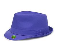 Locomo Plain Color Fedora Short Upturn Brim Hat FFH312PUR Purple