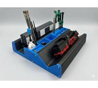 Locomotive Maintenance Station Ho 1:87 - Workshop Support for Model Railway - Work Tray with Storage - Made in France