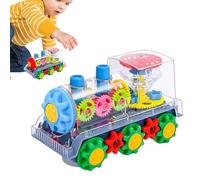Locomotive Toy - Motorized Gear Train, Illuminated Transparent Lights & Sounds, Reliable Motor Playset with Bright Colors | Secure Gear Train Learning Toy for All-