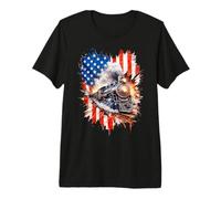 Locomotive Train US Flag Premium T-Shirt