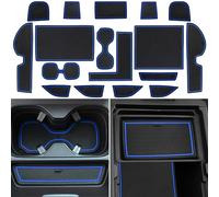 LOCOY Center Console Liner for Honda CRV Accessories 2023 2024, for CR-V Cup Holder Mat, Door Slot Pad, Coaster Trim, Non-Slip Dust Interior, Custom Rubber Decoration Insert (17 Pcs, Blue Trims)