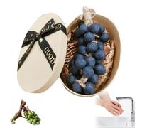 LOCPUFF Soaprella Graperie Artisan Soaps, Handmade Grape Soap Bunch, Natural Cold Process Soap With Botanical Extracts, Natural Handmade Soaps (1, black grape20pcs)