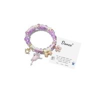 Locrccl Ballerina Bracelet Ballet Dance Bracelet for Women,First Dance Recital Gifts Pink Crystal Beads Ballets Dancer Bracelets Jewelry for Daughter Sister Ballerina Costume Accessories, L, Cotton