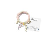 Locrccl Ballerina Bracelet Ballet Dance Bracelet for Women,First Dance Recital Gifts Pink Crystal Beads Ballets Dancer Bracelets Jewelry for Daughter Sister Ballerina Costume Accessories, L, Cotton