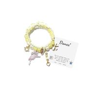 Locrccl Ballerina Bracelet Ballet Dance Bracelet for Women,First Dance Recital Gifts Pink Crystal Beads Ballets Dancer Bracelets Jewelry for Daughter Sister Ballerina Costume Accessories, L, Cotton