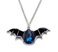 Locrccl Gothic Bat Wings Necklace - Red Blood Purple Black Crystal Punk Animal Dark Bat Pendant - Goth Halloween Cosplay Party Jewelry for Women, Metal, No Gemstone